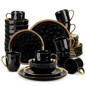 Black Porcelain Dinnerware Set