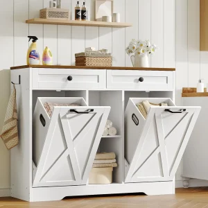 Double Tilt Out Laundry Hamper Cabinet