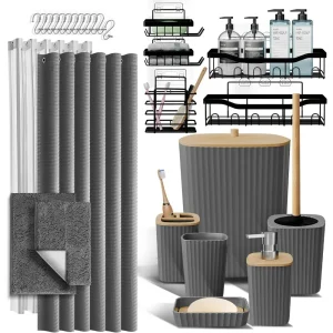 27-Piece Grey Bathroom Set