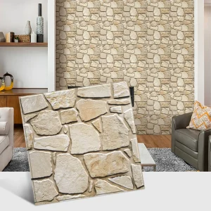 3D Tile Stickers, 3D Faux Stone Textures, Matte,